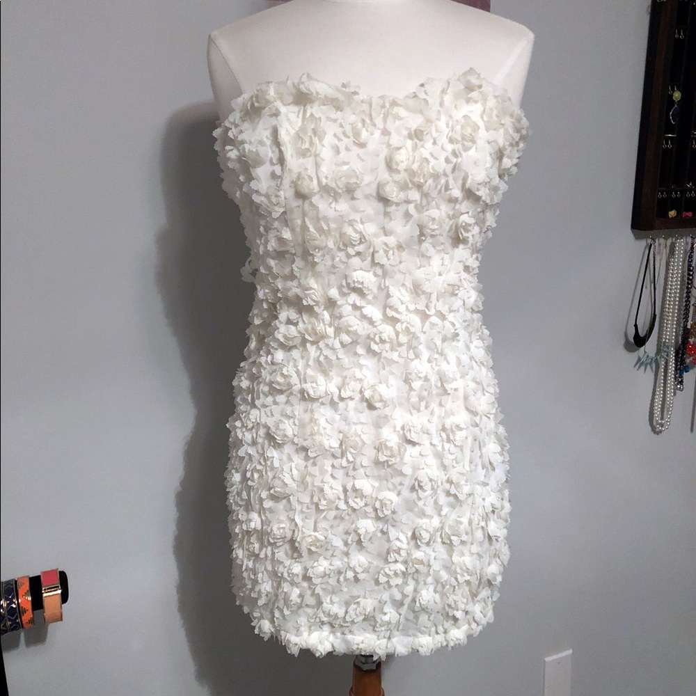 Potter’s Pot Strapless White Flower Dress